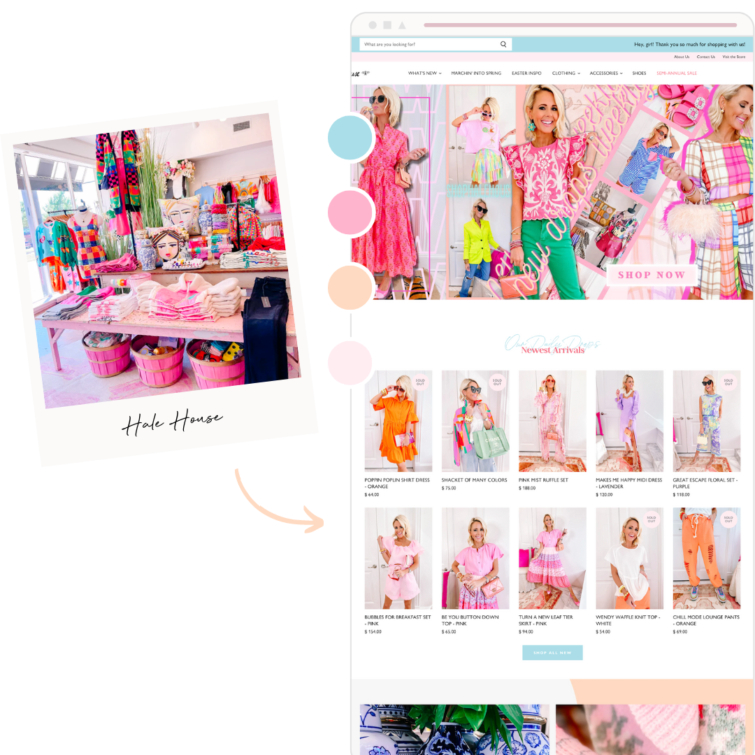 hale house boutique photo and website mockup