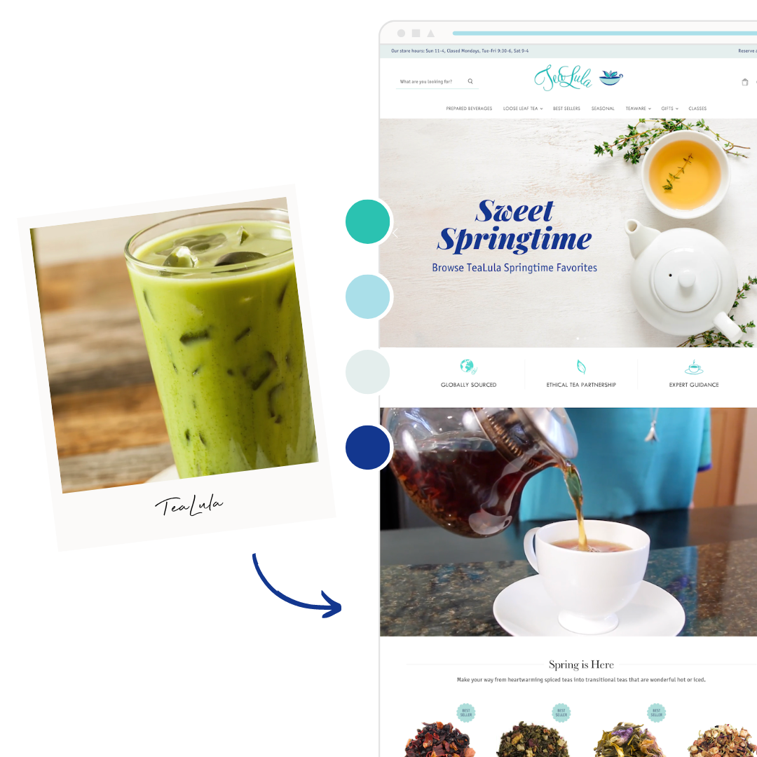 tea lula photo and website mockup