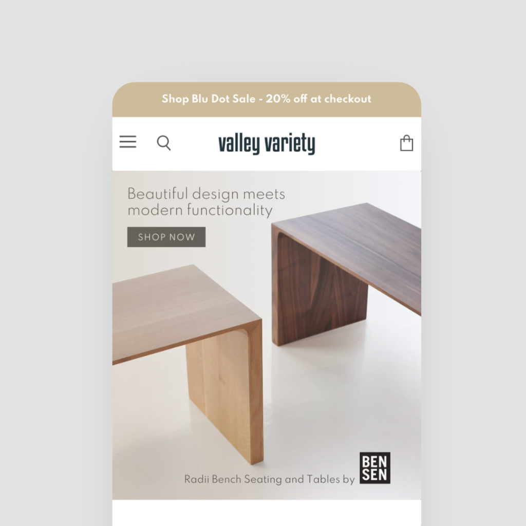 mobile website mockup