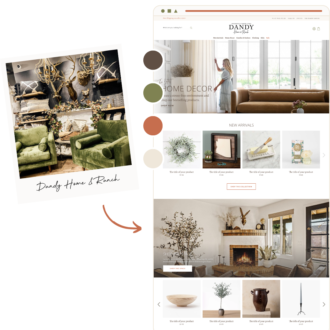Dandy Home & Ranch photo and website mockup